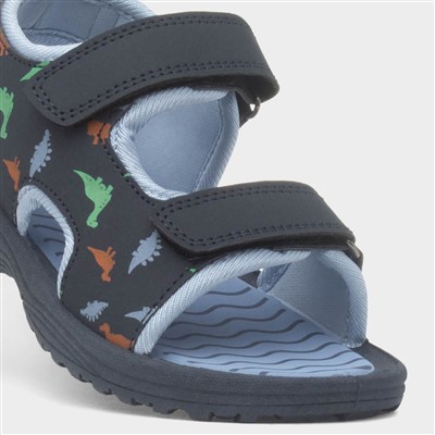 Colton Boys Blue Dino Easy Fasten Sandal