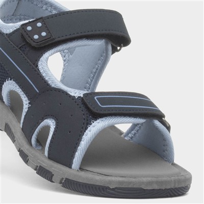 Navy Triple Easy Fasten Sports Sandal
