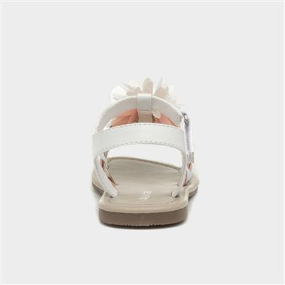 Girls White & Pink Floral Sandal