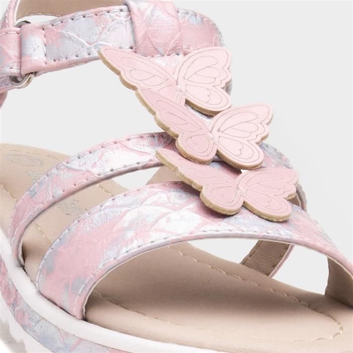 Rosalie Girls Pink Iridescent Sandal
