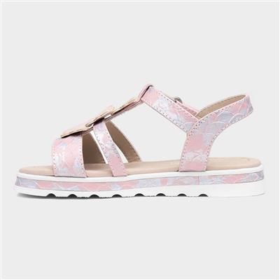 Rosalie Girls Pink Iridescent Sandal