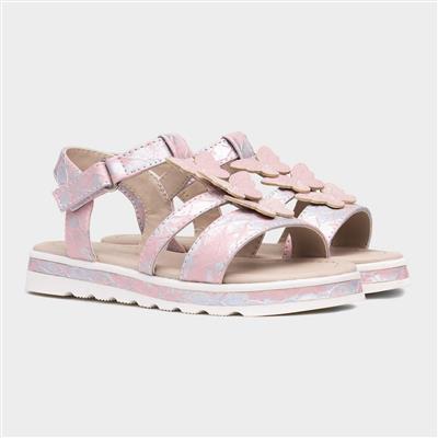 Rosalie Girls Pink Iridescent Sandal