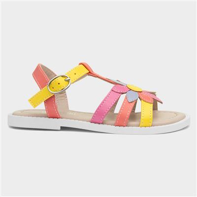 Girls Multi Coloured Flower Sandal