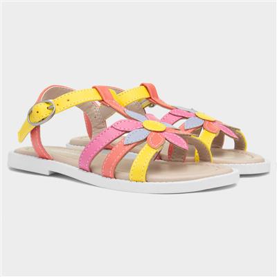 Girls Multi Coloured Flower Sandal