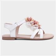 Walkright Laney Kids White Chiffon Flower Sandal (Click For Details)