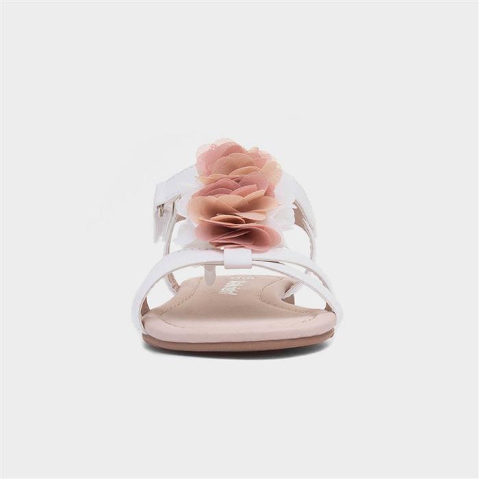 Laney Girls White Chiffon Flower Sandal
