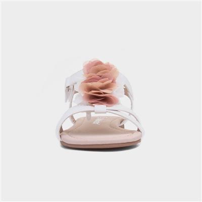 Laney Girls White Chiffon Flower Sandal