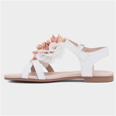 Laney Girls White Chiffon Flower Sandal
