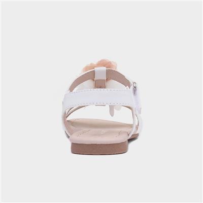 Laney Girls White Chiffon Flower Sandal