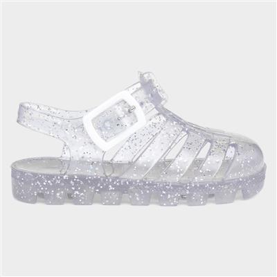 Kids Clear Glitter Jelly Sandals