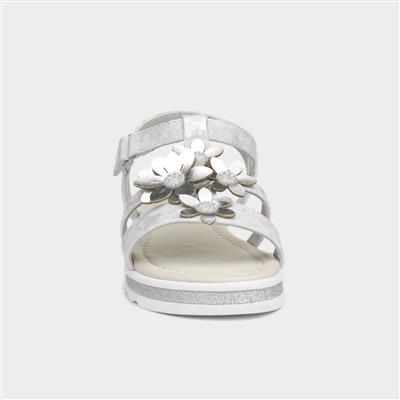 Girls Silver and Metallic Sandals
