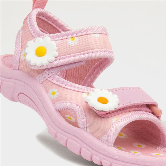 Calista Girls Pink Daisy Print Sandal