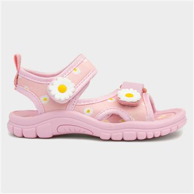 Kids Light Pink Daisy Print Sandal