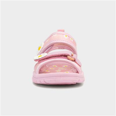 Calista Girls Pink Daisy Print Sandal