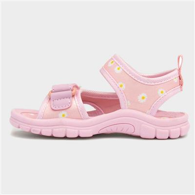 Calista Girls Pink Daisy Print Sandal