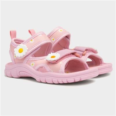 Calista Girls Pink Daisy Print Sandal