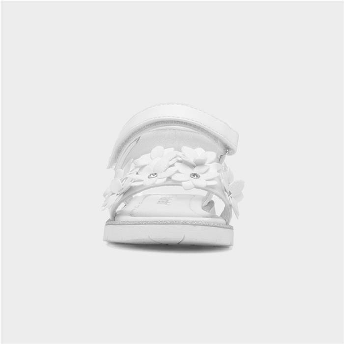 Florian Girls White Flower Flat Sandal