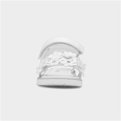 Florian Girls White Flower Sandal