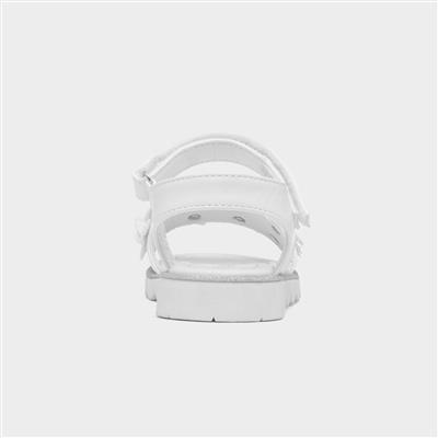 Florian Girls White Flower Sandal
