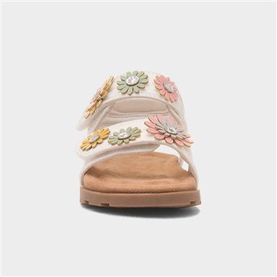 Heaton Girls White Easy Fasten Sandal