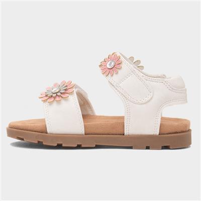 Heaton Girls White Easy Fasten Sandal