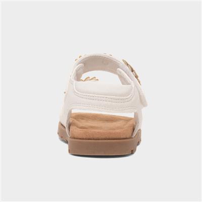 Heaton Girls White Easy Fasten Sandal