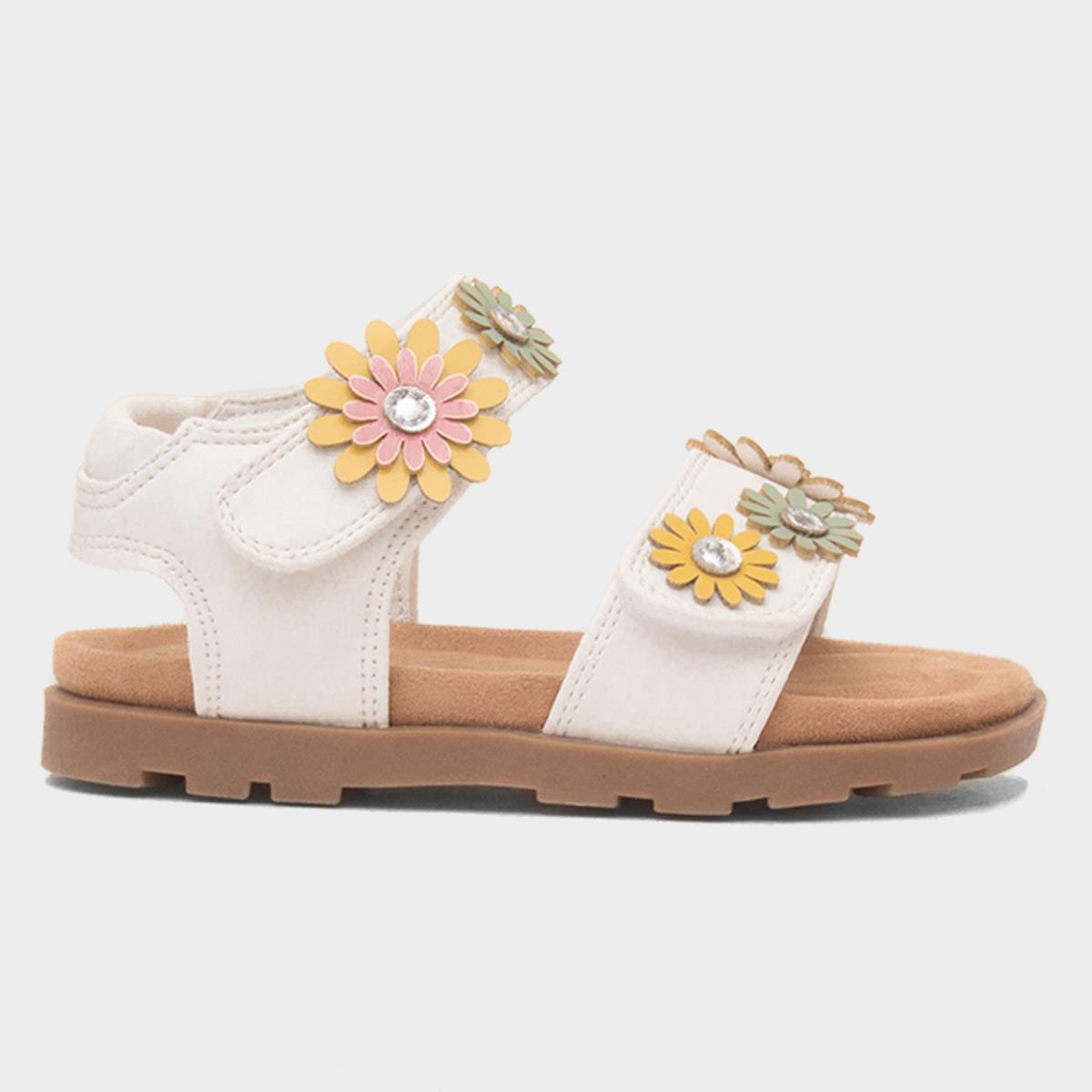 Heaton Girls White Easy Fasten Sandal