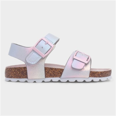 Mermaid Girls White Iridescent Sandal