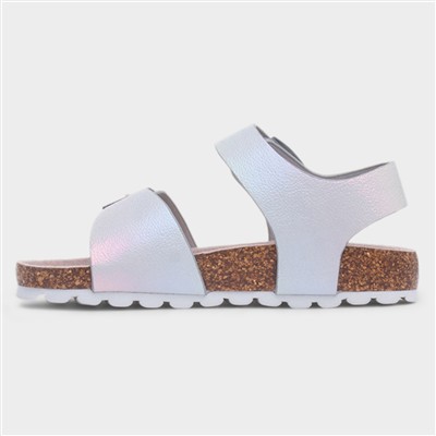 Mermaid Girls White Iridescent Sandal