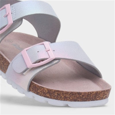Mermaid Girls White Iridescent Sandal