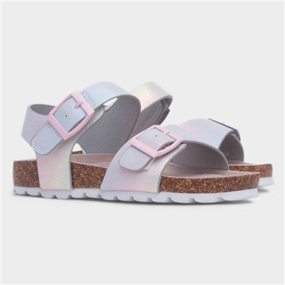 Mermaid Girls White Iridescent Sandal