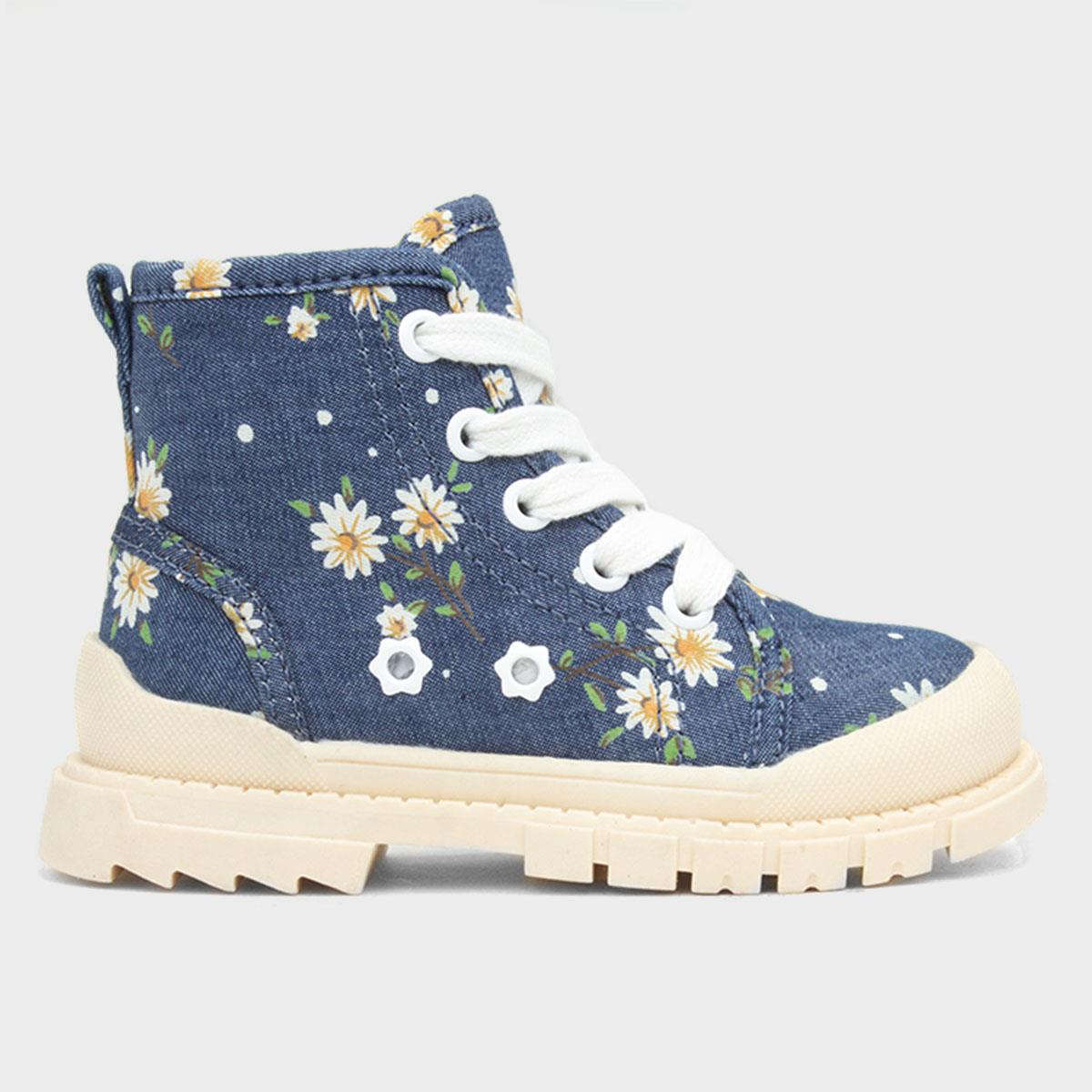 Coniston Girls Flower Print Ankle Boot
