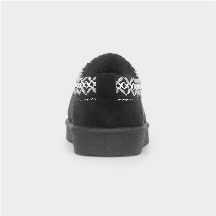 Claudia Girls Black Slip On Clog Shoes