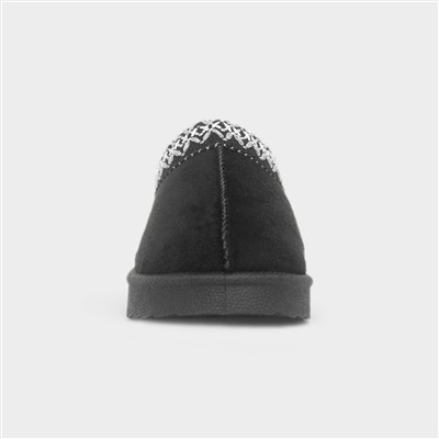 Claudia Girls Black Slip On Clog Shoes