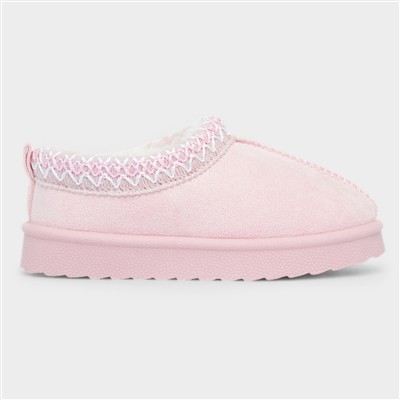 Claudia Girls Pink Slip On Clog Shoe