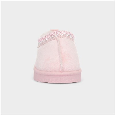 Claudia Girls Pink Slip On Clog Shoe
