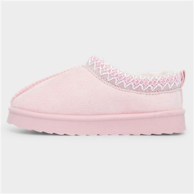Claudia Girls Pink Slip On Clog Shoe