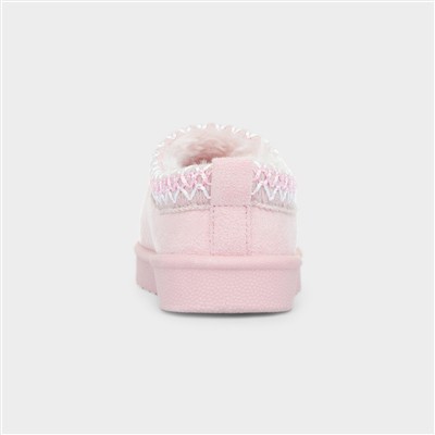 Claudia Girls Pink Slip On Clog Shoe