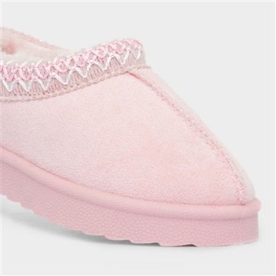 Claudia Girls Pink Slip On Clog Shoe