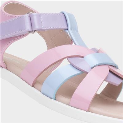 Layla Girls Multi Pastel Patent Sandal