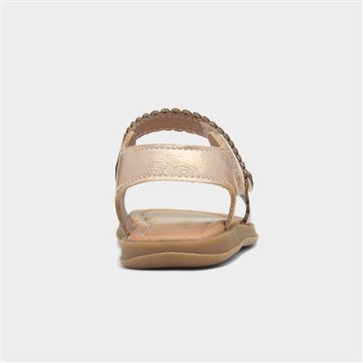 Delamere Girls Gold Easy Fasten Sandal