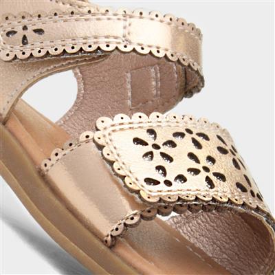 Delamere Girls Gold Easy Fasten Sandal