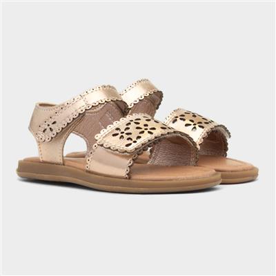 Delamere Girls Gold Easy Fasten Sandal