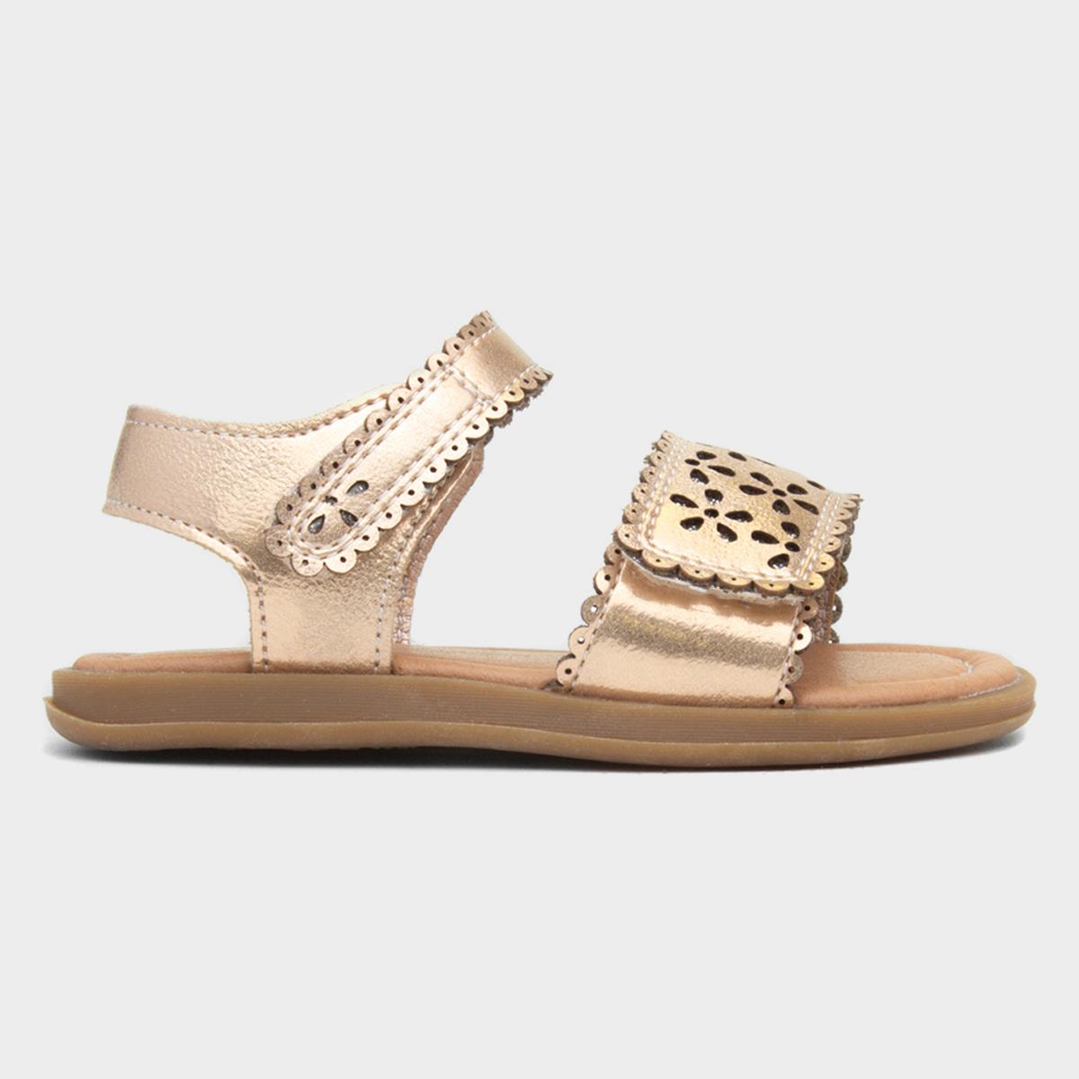Delamere Girls Gold Easy Fasten Sandal