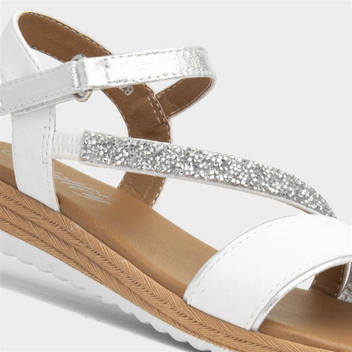 Sherwood Girls White Strappy Sandal