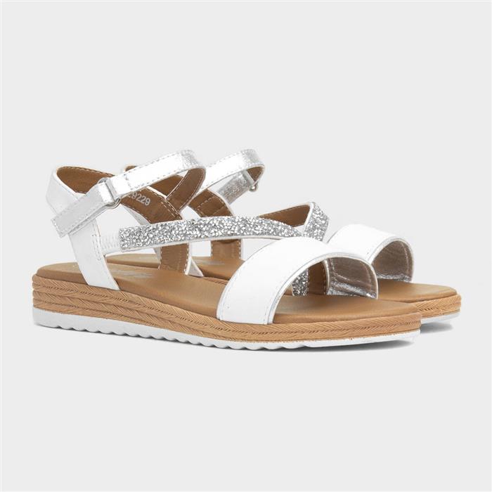 Sherwood Girls White Strappy Sandal