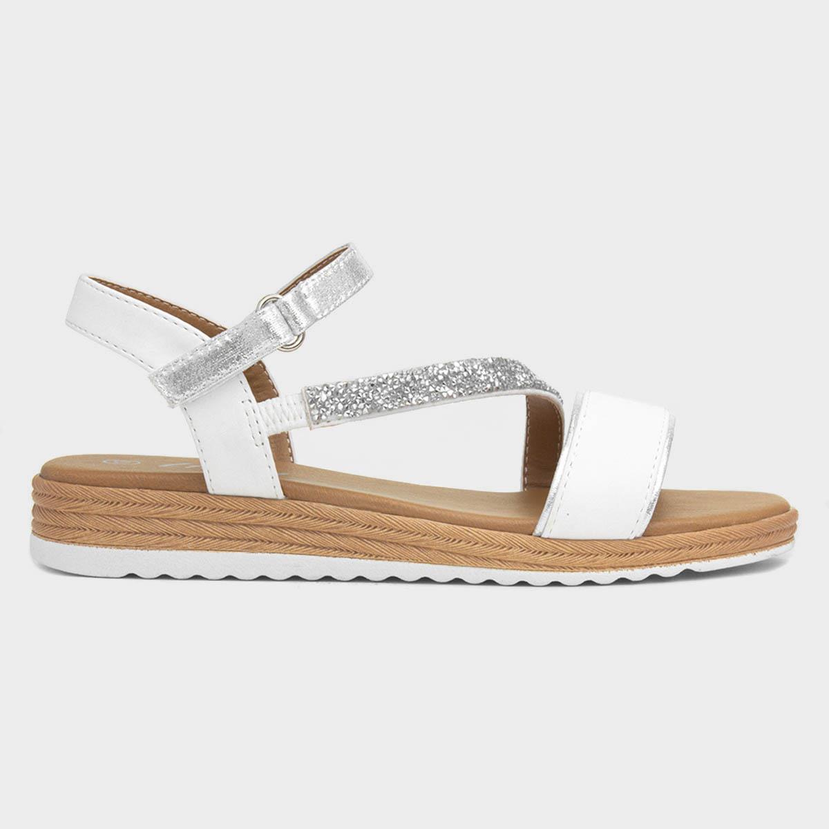 Sherwood Girls White Strappy Sandal