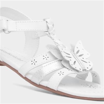Lucia Girls White Butterfly Sandal