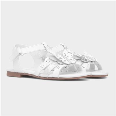 Lucia Girls White Butterfly Sandal