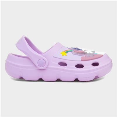 Kids Lilac Unicorn Light Up Clog